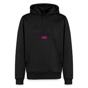 Paul are bear BY RF "Polar bear" By RHINOFEROS - Sweat à capuche Premium bio Homme - noir - Devant - Nico (187cm)