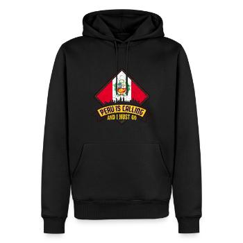Peru Flagge Peruanisch - Männer Premium Bio Hoodie - Schwarz - Vorne - Nico (187cm)