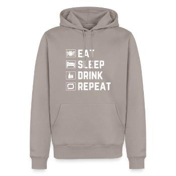 Delicious milk - Men’s Premium Organic Hoodie - taupe - Front - Nico (187cm)