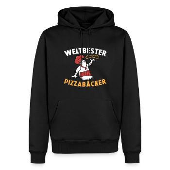 Weltbester Pizzabäcker Pizza Geschenkidee Kochen - Männer Premium Bio Hoodie - Schwarz - Vorne - Nico (187cm)