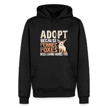 Adoptez Fennec Renards aimant les maisons Fennec - Sweat à capuche Premium bio Homme - noir - Devant - Nico (187cm)