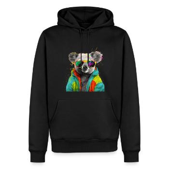Koala avec des lunettes de soleil Colorful Cool Koala Bear - Sweat à capuche Premium bio Homme - noir - Devant - Nico (187cm)