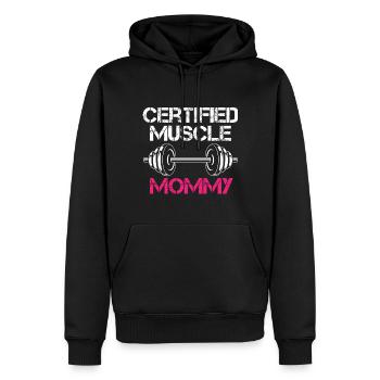 certifié Muscle Mommy Pump Cover - Sweat à capuche Premium bio Homme - noir - Devant - Nico (187cm)