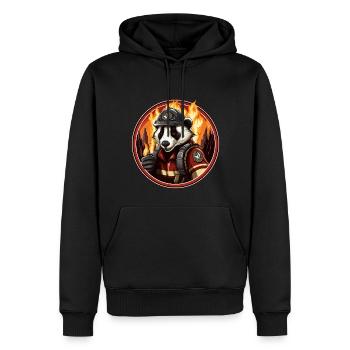 Dachs Fire Brigade - Men’s Premium Organic Hoodie - black - Front - Nico (187cm)