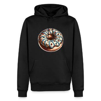 Doughnut - Men’s Premium Organic Hoodie - black - Front - Nico (187cm)