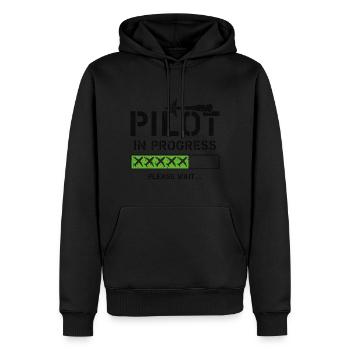 Future Airplane Pilot Son Grandson Aviation Flying - Men’s Premium Organic Hoodie - black - Front - Nico (187cm)