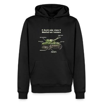 Anatomie eines Deutschen Panzers Bundeswehr Panzer - Männer Premium Bio Hoodie - Schwarz - Vorne - Nico (187cm)