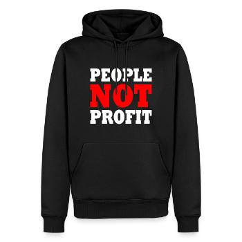 People not profit - Sweat à capuche Premium bio Homme - noir - Devant - Nico (187cm)