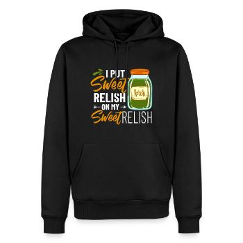 Sweet Relish Pickles Bottle Spice Jar - Men’s Premium Organic Hoodie - black - Front - Nico (187cm)