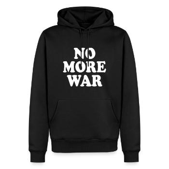 No more war - Männer Premium Bio Hoodie - Schwarz - Vorne - Nico (187cm)