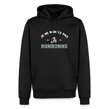 je ne ronfle pas je ronronne - Sweat à capuche Premium bio Homme - noir - Devant - Nico (187cm)