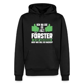 Waldarbeiter Holzfäller Waldarbeit Förster - Männer Premium Bio Hoodie - Schwarz - Vorne - Nico (187cm)