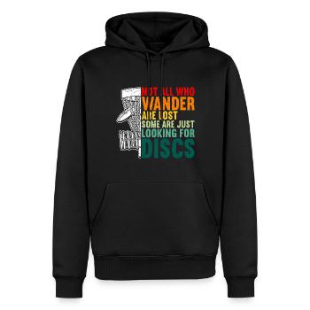 Disc Golf Disc Golfing - Men’s Premium Organic Hoodie - black - Front - Nico (187cm)