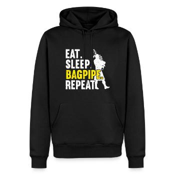 Dudelsack Dudelsack Dudelsack - Männer Premium Bio Hoodie - Schwarz - Vorne - Nico (187cm)