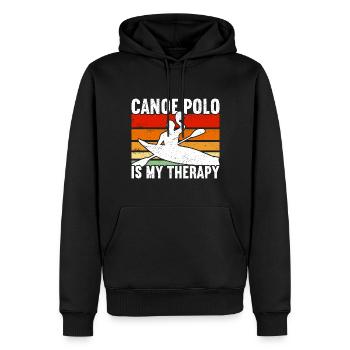 Kanu-Polo - Männer Premium Bio Hoodie - Schwarz - Vorne - Nico (187cm)