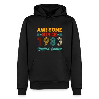 Awesome Since 1983 Limited Edition Birthday 40 - Männer Premium Bio Hoodie - Schwarz - Vorne - Nico (187cm)