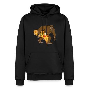 Pizza is also loved by creatures - Men’s Premium Organic Hoodie - black - Front - Nico (187cm)