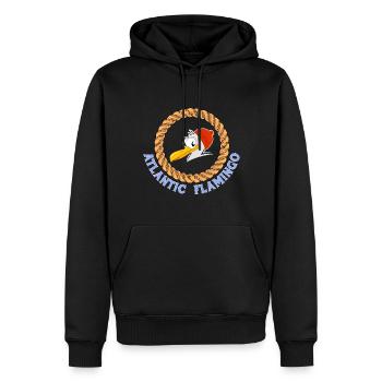 Atlantic Flamingo Funny Seagulls Design - Men’s Premium Organic Hoodie - black - Front - Nico (187cm)
