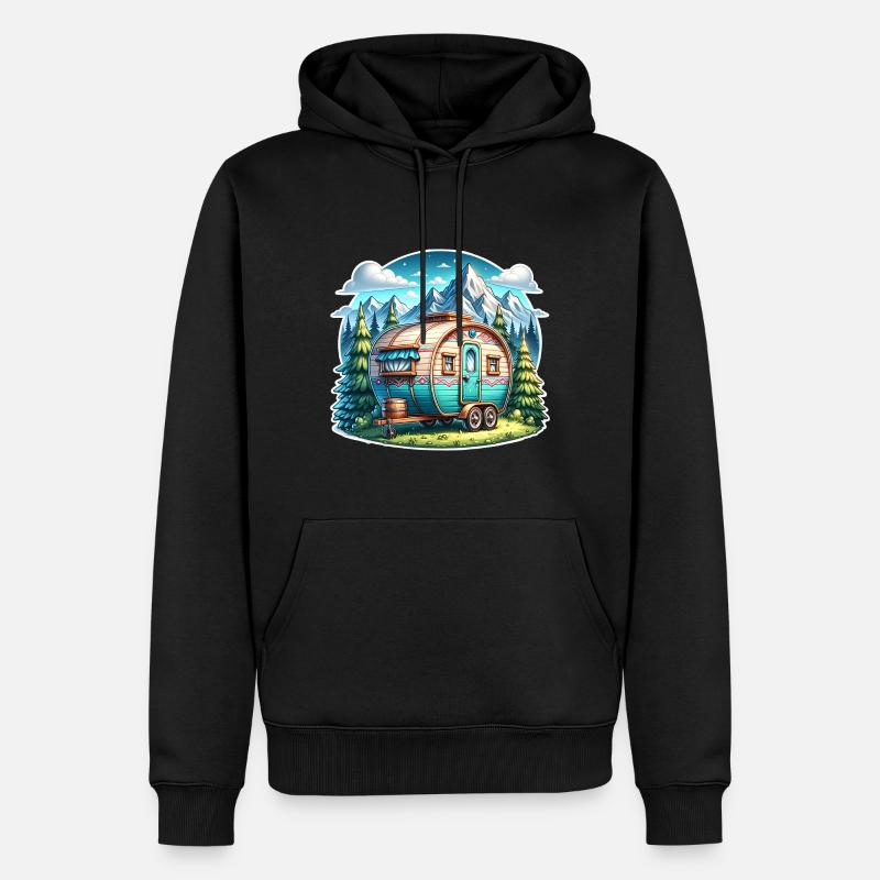 Camping camping-car caravane - Sweat à capuche Premium bio Homme - noir