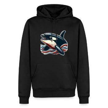 Orque Épaulard - Sweat à capuche Premium bio Homme - noir - Devant - Nico (187cm)