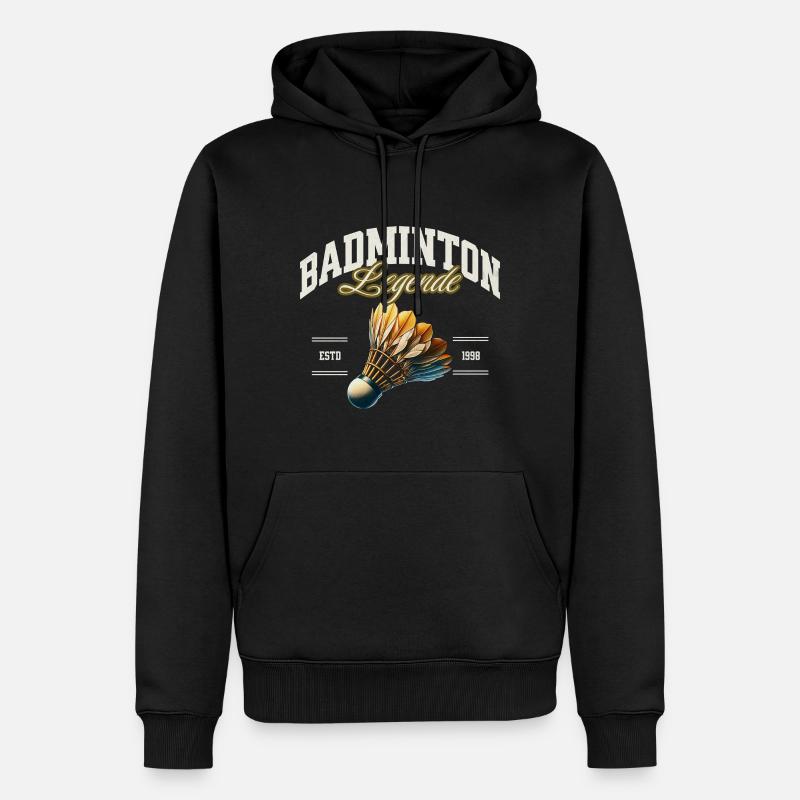 Badminton - Männer Premium Bio Hoodie - Schwarz