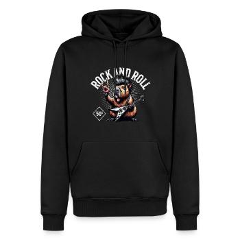 Capybara Rock and Roll Guitariste Guitare électrique - Sweat à capuche Premium bio Homme - noir - Devant - Nico (187cm)