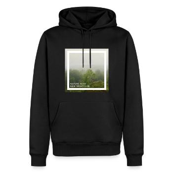 Nature is my new nightclub. Die Natur ist mein.. - Männer Premium Bio Hoodie - Schwarz - Vorne - Nico (187cm)