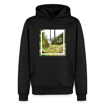 Nature is my new nightclub. Die Natur ist mein.. - Männer Premium Bio Hoodie - Schwarz - Vorne - Nico (187cm)