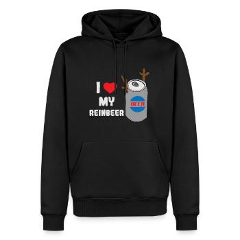 I love my Reinbeer! Biertrinker - Männer Premium Bio Hoodie - Schwarz - Vorne - Nico (187cm)
