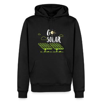 Solarenergie Sonnenkollektoren Go Solar Funny Solar Pow - Männer Premium Bio Hoodie - Schwarz - Vorne - Nico (187cm)