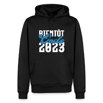 Cadeau Annonce grossesse bientôt Oncle 2023.Tonton - Sweat à capuche Premium bio Homme - noir - Devant - Nico (187cm)