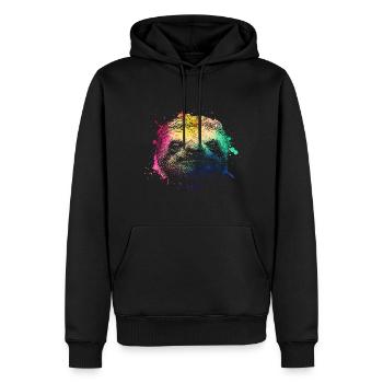Buntes Faultier Sloth - Männer Premium Bio Hoodie - Schwarz - Vorne - Nico (187cm)