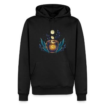 A Cup of Moonshine T Shirt - Männer Premium Bio Hoodie - Schwarz - Vorne - Nico (187cm)