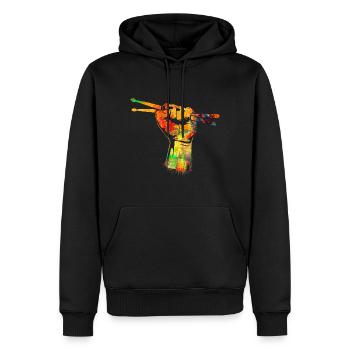 Rock n Roll - Drums - Männer Premium Bio Hoodie - Schwarz - Vorne - Nico (187cm)