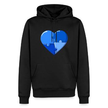 Autism heart Blue Puzzle - Männer Premium Bio Hoodie - Schwarz - Vorne - Nico (187cm)