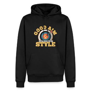Bogenschießen Archery - Männer Premium Bio Hoodie - Schwarz - Vorne - Nico (187cm)