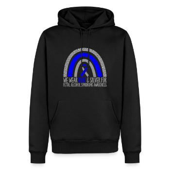 Coor Rainbow Art Nous portons du bleu et de l’argent pour le fœtus - Sweat à capuche Premium bio Homme - noir - Devant - Nico (187cm)