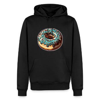 Doughnut - Men’s Premium Organic Hoodie - black - Front - Nico (187cm)