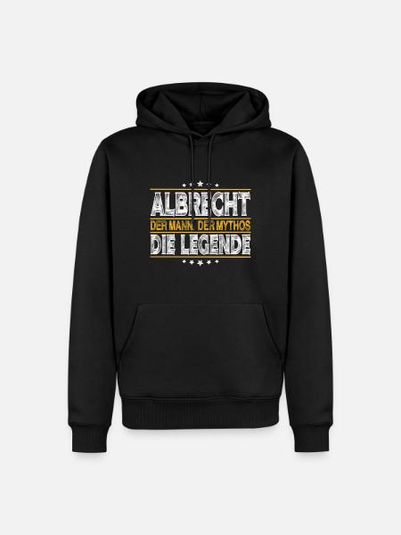 Albrecht - Männer Premium Bio Hoodie - Schwarz
