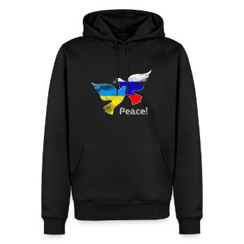 Peace - Ukraine Russland Frieden Friedenstauben - Männer Premium Bio Hoodie - Schwarz - Vorne - Nico (187cm)