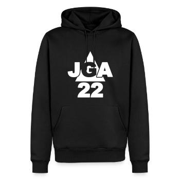 JGA, JGA 22 - Männer Premium Bio Hoodie - Schwarz - Vorne - Nico (187cm)