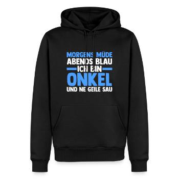 Patenonkel Pate Onkel - Männer Premium Bio Hoodie - Schwarz - Vorne - Nico (187cm)