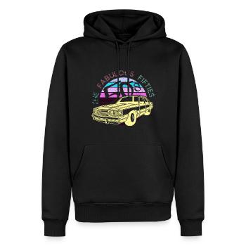 Die glorreichen 50er - Retro - Männer Premium Bio Hoodie - Schwarz - Vorne - Nico (187cm)