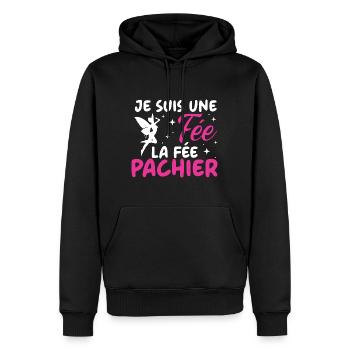 Je Suis Une Fee La Fee Pachier Humour Humoristique - Sweat à capuche Premium bio Homme - noir - Devant - Nico (187cm)