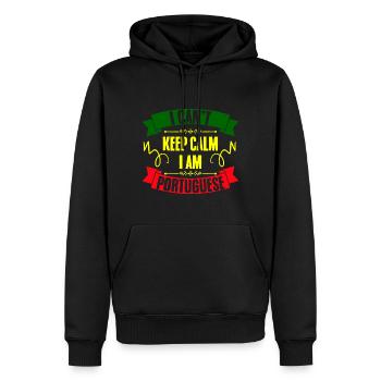 I Can't Keep Calm Funny I Am Portuguese For - Männer Premium Bio Hoodie - Schwarz - Vorne - Nico (187cm)