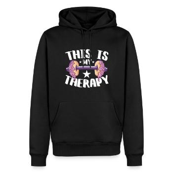 Entraînement, Fitness, Gym, Entraînement, Sports, Fun - Sweat à capuche Premium bio Homme - noir - Devant - Nico (187cm)