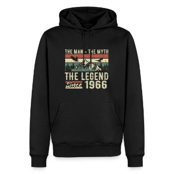 Retro 1966 Vintage - Cadeau D’anniversaire 1966 - Sweat à capuche Premium bio Homme - noir - Devant - Nico (187cm)