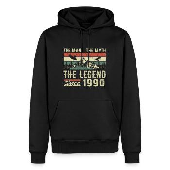 Retro 1990 Vintage - 1990 Geburtstagsgeschenk - Männer Premium Bio Hoodie - Schwarz - Vorne - Nico (187cm)
