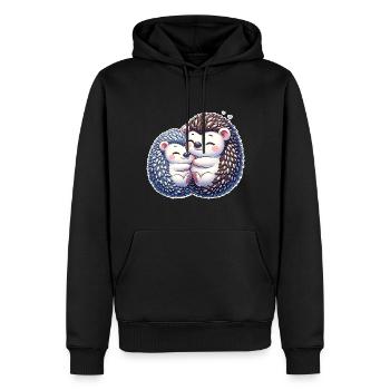 Hérisson - Sweat à capuche Premium bio Homme - noir - Devant - Nico (187cm)