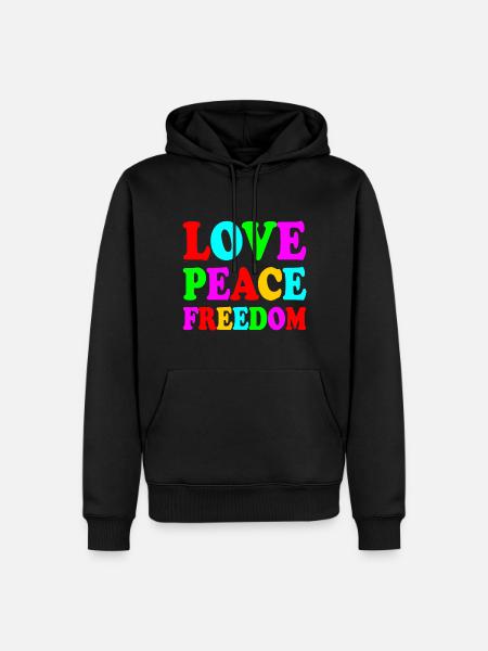 Love peace freedom - Men’s Premium Organic Hoodie - black